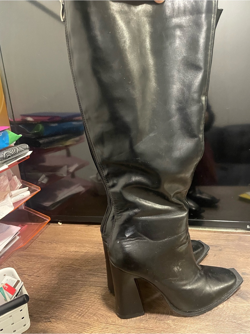 Black Women's High Heel Knee-High Boots